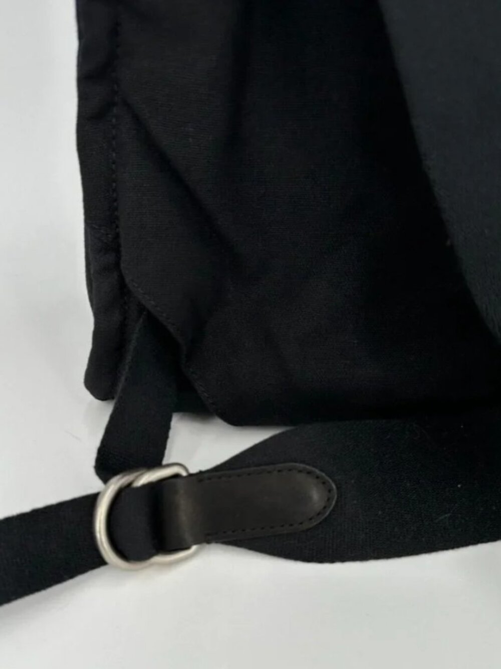 Quince Black Organic Cotton Canvas Convertible Backpack Tote Handbag GUC - Picture 5 of 11